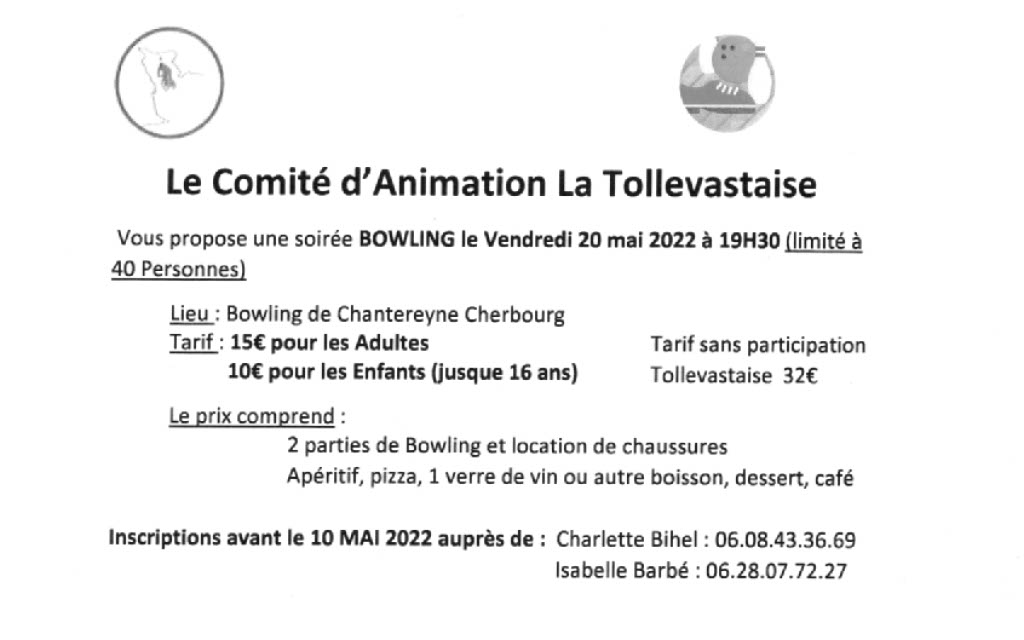 Invitation Tollevastaise Bowling